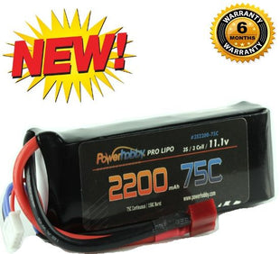 Powerhobby 3S 11.1V 2200mAh 75C Lipo Battery Pack w Deans Plug 3-Cell