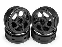 Powerhobby 1.9" Carbon Fiber Lightweight Beadlock Wheels C 1/10 Rock Crawler (4), Black