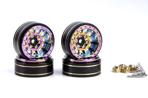Powerhobby Axial SCX24 1.0" Titanium Brass Beadlock Crawler Wheels 1/24
