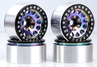 Powerhobby Aluminum 1.9" Beadlock Wheels Titanium (4) 1/10 Rock Crawler, Purple