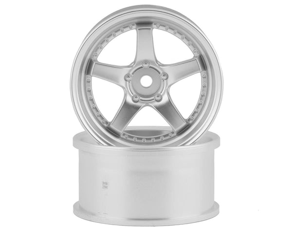 RC Art SSR Professor SP4 5-Spoke Drift Wheels (Matte Silver) (2) (6mm Offset) w/12mm Hex