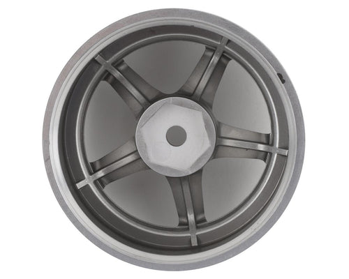 RC Art SSR Professor SP4 5-Spoke Drift Wheels (Matte Silver) (2) (6mm Offset) w/12mm Hex