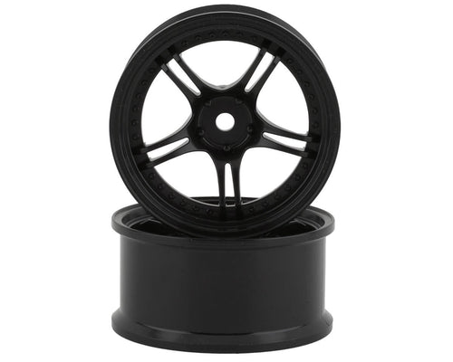 RC Art SSR Professor SPX 5-Split Spoke Drift Wheels (Black) (2) (6mm Offset) w/12mm Hex