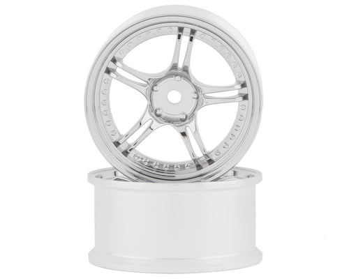 RC Art SSR Professor SPX 5-Split Spoke Drift Wheels (Matte Silver) (2) (8mm Offset) w/12mm Hex