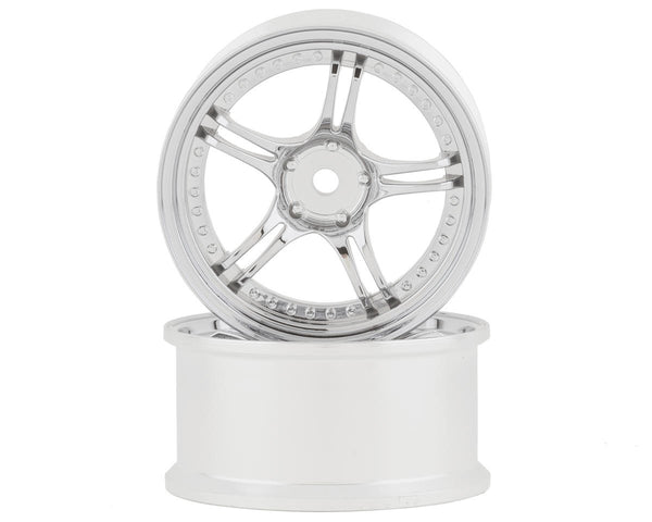 RC Art SSR Professor SPX 5-Split Spoke Drift Wheels (Matte Silver) (2) (8mm Offset) w/12mm Hex