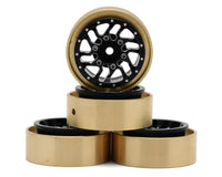 Samix Traxxas TRX-4M Aluminum/Brass Bead-lock Wheel Set (Black) (4) (35g) (Adj. Offset)