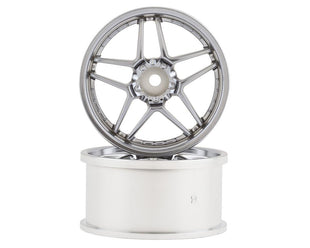 Topline Blitz BRW03 5-Split Spoke Drift Wheels (Matte Chrome) (2) (6mm Offset) w/12mm Hex