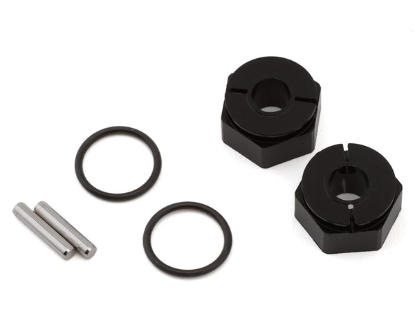 Topline Aluminum 12mm Wheel Hex Hubs (Neo Black) (2) (7mm Offset)