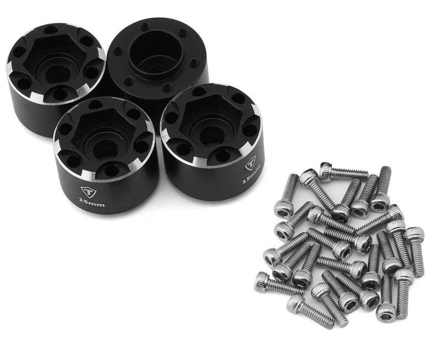 Treal (15mm Thickness) 12mm Hex Hubs Wheel Adaptor 6 Bolts Different Offset Aluminum 7075 for 1:10 Crawler-Black