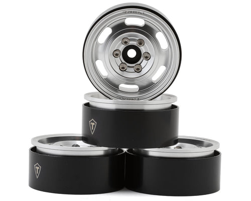 Treal Hobby Type G 1.9" Vintage Wagon Beadlock Wheels (Silver) (4)