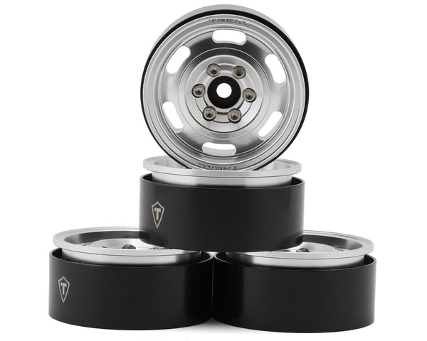 Treal Hobby Type G 1.9" Vintage Wagon Beadlock Wheels (Silver) (4)