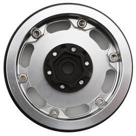 Treal Metal 1.9 Beadlock Wheel Rims 4pcs Vintage Design Wheel Hub for Wagon Wheel 1:10 RC Crawler -Type G Silver
