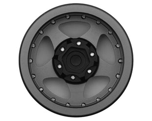 Treal 1.9 Wheels (4pcs) Beadlock Crawler Wheels for 1:10 Scale RC Truck-Type E Black/Gray