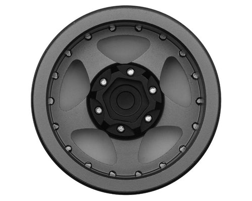 Treal 1.9 Wheels (4pcs) Beadlock Crawler Wheels for 1:10 Scale RC Truck-Type E Black/Gray