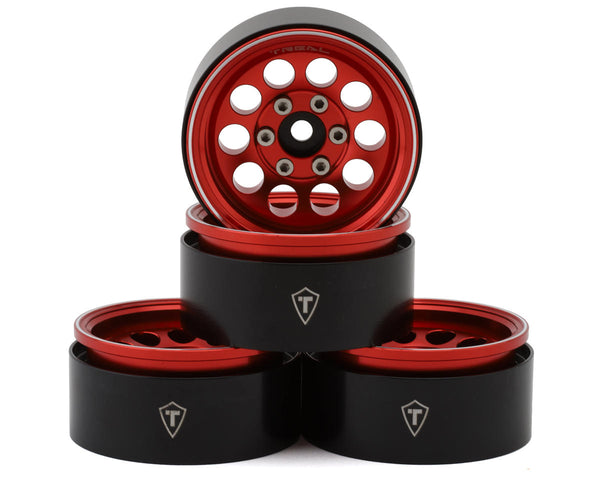 Treal Hobby 1.9" Type F 10-Hole Aluminum Crawler Beadlock Wheels (Red) (4)