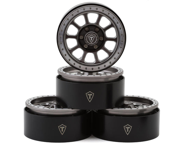 Treal Hobby 1.9" Type C Multi-Spoke Aluminum Crawler Beadlock Wheels (Titanium) (4)