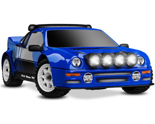 Traxxas BLUE Mini Rally Ford RS200 4x4 VXL Brushless 1/16 RTR AWD Rally Car /TQi 2.4GHz Radio, Battery & Charger