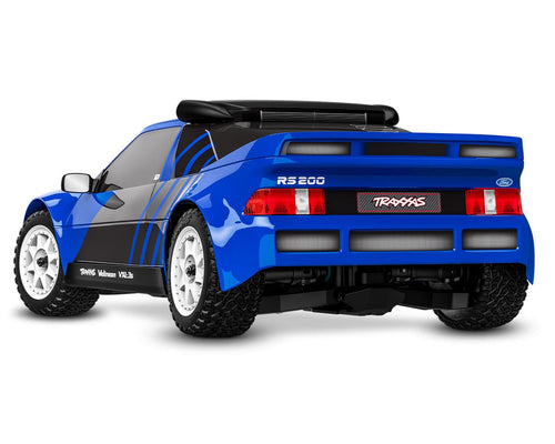 Traxxas BLUE Mini Rally Ford RS200 4x4 VXL Brushless 1/16 RTR AWD Rally Car /TQi 2.4GHz Radio, Battery & Charger