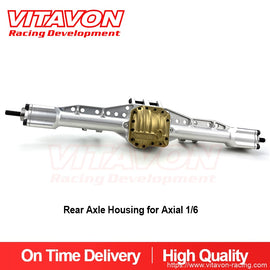 VITAVON Silver CNC Alu #7075 Rear Axle Housing W/ Brass Diff Cover For SCX6
