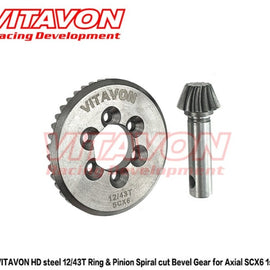 VITAVON SCX 6 Overdrive HD steel Ring & Pinion Gear set for Axial SCX6 12/43T