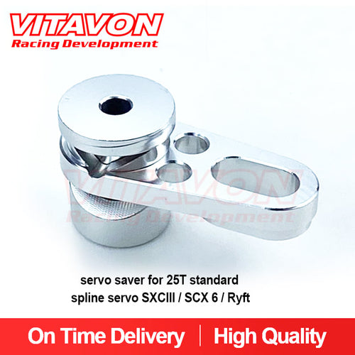 VITAVON CNC Aluminum servo saver for 25T standard spline servo, Silver