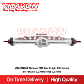VITAVON CNC Aluminum 7075 Front & Rear Axle Housing Set for Axial SCX10 III, Bronco, CJ7