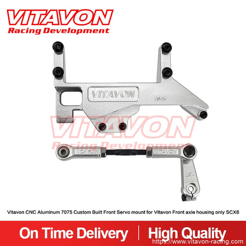 Vitavon SCX6 CNC Aluminum 7075 Custom 4 Links Built Front Servo Mount for Vitavon Front Axle Housing