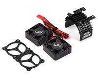 Yeah Racing Aluminum 540/550 Motor Heat Sink (BLACK) w/Twin Tornado Fans