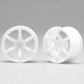 Racing Performer 6 Spoke 6mm Offset Wheel, White (2)