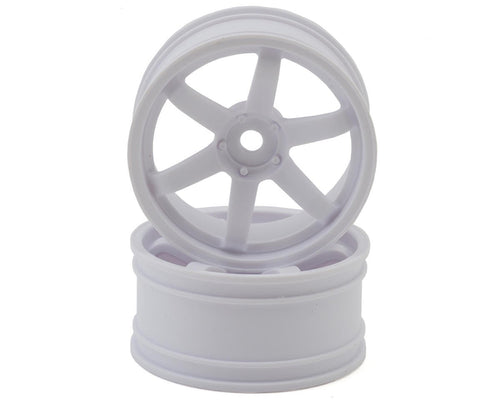 Yokomo 6-Spoke Drift Wheels (White) (2) (7mm Offset)