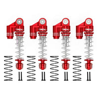 Treal SCX24 Aluminum Shocks Threaded (4P) for Axial 1/24 Truck, Red