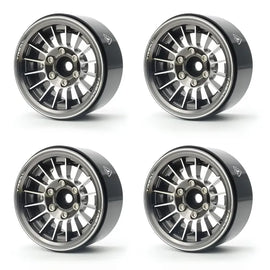 TREAL 1.9" Beadlock Wheels (4) Multi Spoke Rim Crawler Wheels for 1/10 SCX10 III TRX-4 RC Trucks-Type J Gray