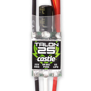 CASTLE CREATIONS TALON 25 AMP ESC, 6S / 25V WITH 8 AMP BEC