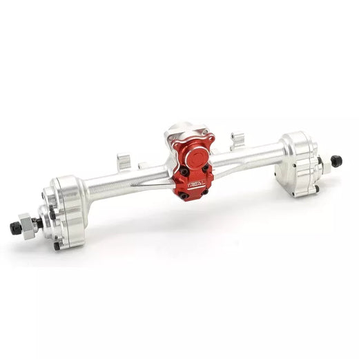 TREAL SCX24 Rear Portal Axles Kit, Aluminum 7075 CNC Machined Axle Housing for Axial 1/24 SCX24 (Silver)