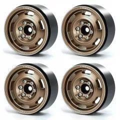 Treal Metal 1.9 Beadlock Wheel Rims 4pcs Vintage Design Wheel Hub for Wagon Wheel 1:10 RC Crawler -Type G Copper