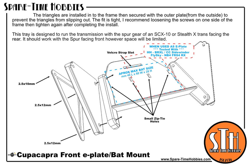 STH Super Shafty ChupaCapra Front E-Plate or Battery Tray