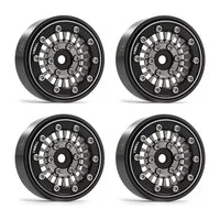 TREAL SCX24 Wheels 1.0'' Beadlock Wheels(4P) for 1/24 Micro RC SCX24 Bronco Gladiator C10 Deadbolt -Type C (Gray)