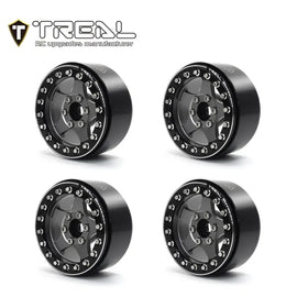 Treal 1.9 Wheels (4pcs) Beadlock Crawler Wheels for 1:10 Scale RC Truck-Type E Black/Grey