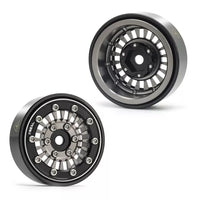 TREAL SCX24 Wheels 1.0'' Beadlock Wheels(4P) for 1/24 Micro RC SCX24 Bronco Gladiator C10 Deadbolt -Type C (Gray)