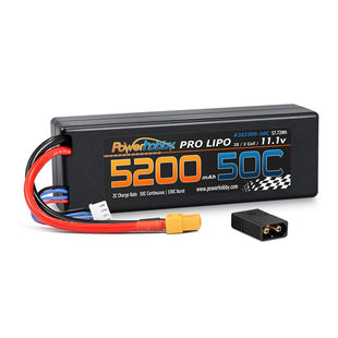 Powerhobby 3s 11.1V 5200mah 50c Lipo Battery Hardcase XT60 Plug w Traxxas Adapter