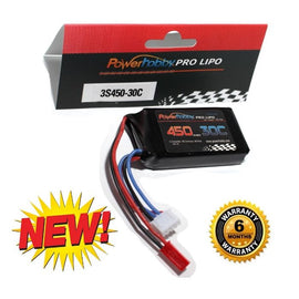 Powerhobby 3S 11.1V 450mAh 30C Lipo Battery Soft Case 3-Cell w JST Connector
