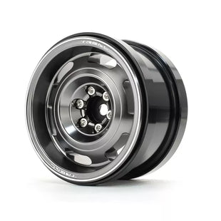 Treal Aluminium 2.2 Beadlock Wheels Rims (2pcs) Vintage Wheel Fit RC Crawler Mud Truck 2.2 Tires -Type B (Grey)