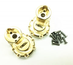 Treal Brass Rear Inner Portal Cover Housing and Portal Drive Axle Mounts (2) pcs Gold for Traxxas TRX-4/TRX-6