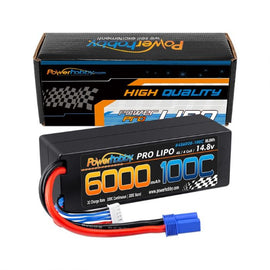 Powerhobby 4s 14.8v 6000mah 100c Lipo Battery w EC5 Hard Case 4-cell