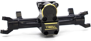 TREAL SCX24 Front Axle Housing Aluminum 7075 with Brass Diff Cover for Axial SCX24 Deadbolt C10 Betty Gladiator Bronco (Black)