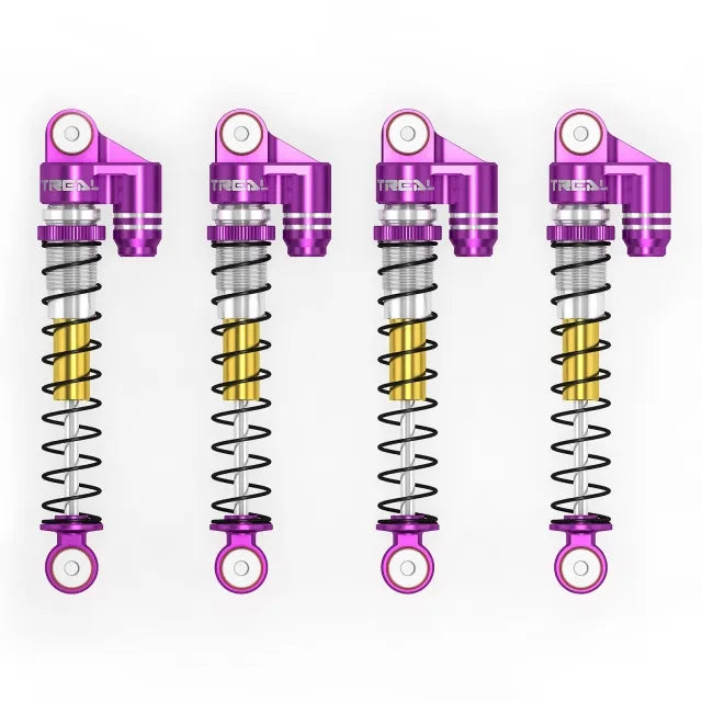 TREAL SCX24 Shocks 43mm Tele Shock Vibration Damper(4) for 1/24 Axial SCX24 Bronco Gladiator C10 Deadbolt, Purple