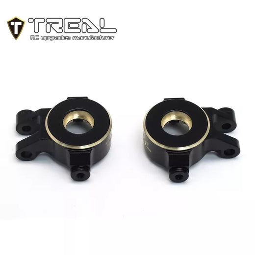 TREAL Brass Front Steering Knuckles Set 9.7g/pc (2P) L&R Heavy Weight Upgrades for 1/18 Defender Bronco: TRX-4M, TRX4M
