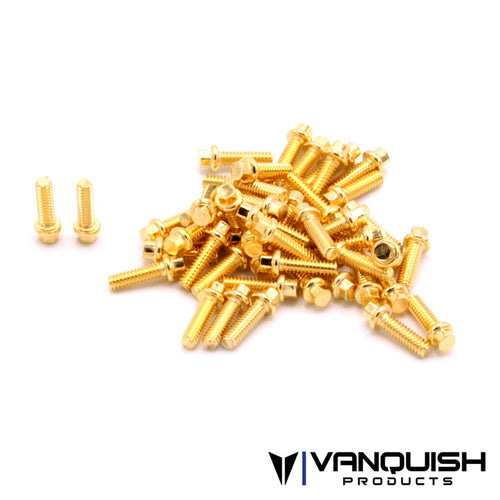 Vanquish Hex Scale GR8 Wheel Screw Kit- GR8 Gold Color Plated Steel