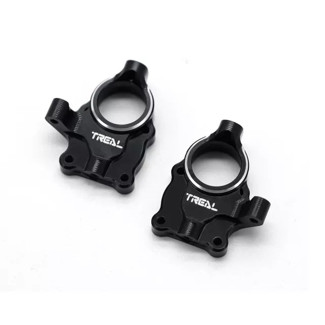 TREAL Aluminum 7075 Inner Portal Covers (2p) Steering Knuckles for 1/24 FMS FCX24 Upgrades (BLACK)