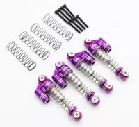 Treal SCX24 Aluminum Shocks Threaded (4P) for Axial 1/24 Truck, Purple